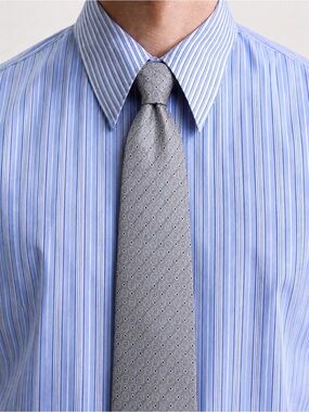Hugo Boss Silver Geometric Silk Tie